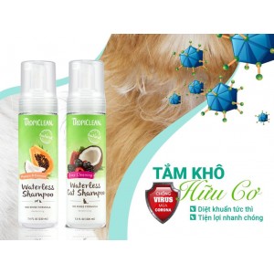 DRY SHAMPOO - Tropiclean Waterless Shampoo Papaya (Tắm khô chó,mèo)
